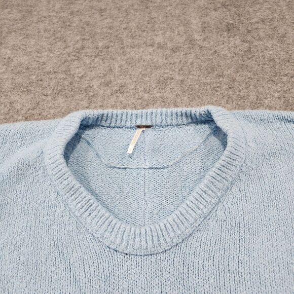 Free People Womens S Small Love Light Sweater Blue Oversized Knit Lightweight - Picture 6 of 13